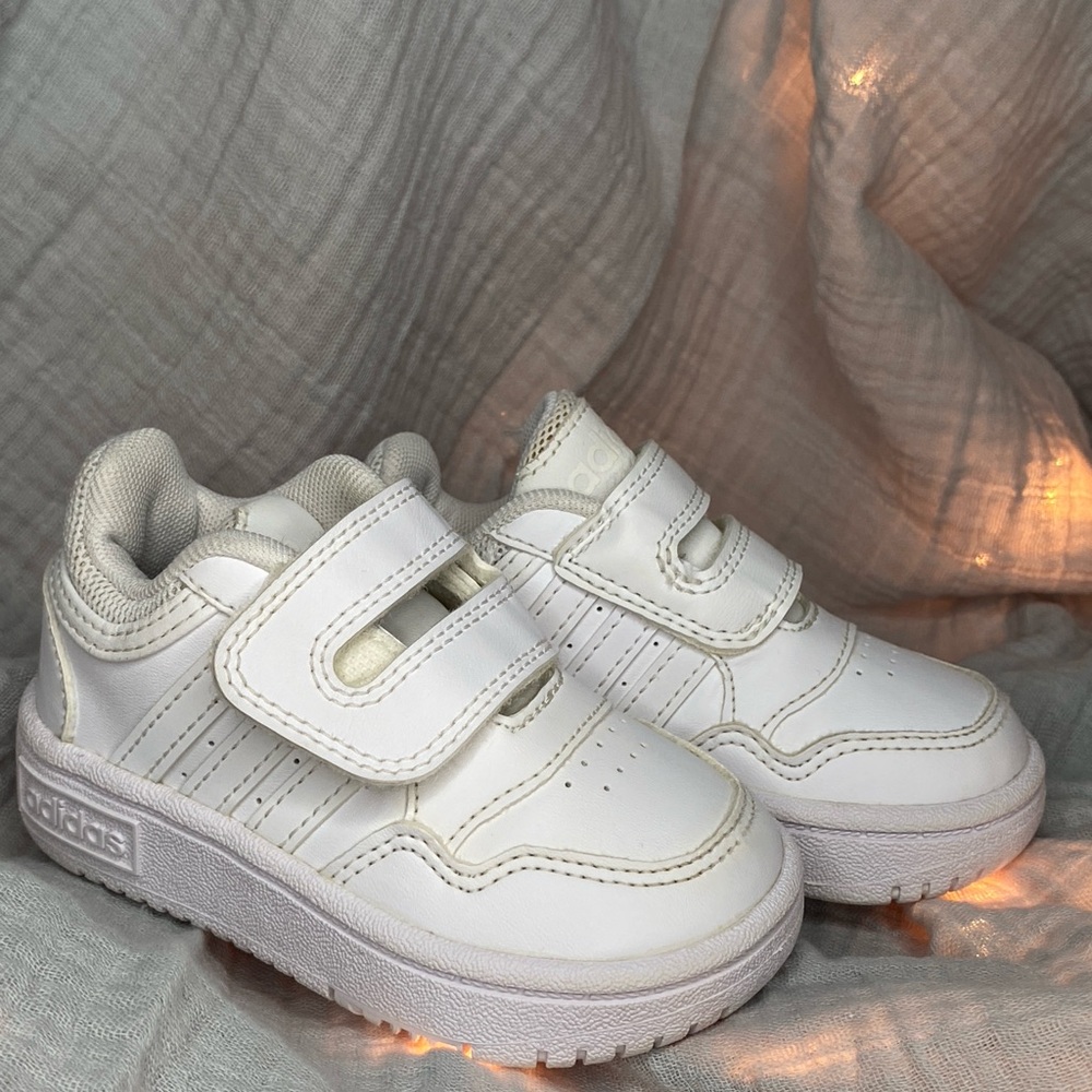 Adidas Kids White Velcro Sneakers - Picture 2 of 7